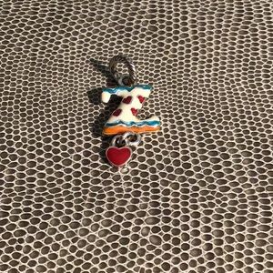 NWOT Brighton Enameled “Z” Charm, Dangling Heart
